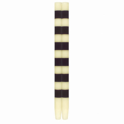 Ana Candles - Ivory Black 6 Band Pageant Taper